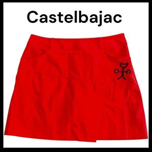 Vintage Castelbajac (Korea) Red Golf Athletic Mini Skirt Skort (M)